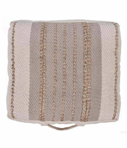 COTTON JUTE STRIPE FLOOR CUSHION - TGW