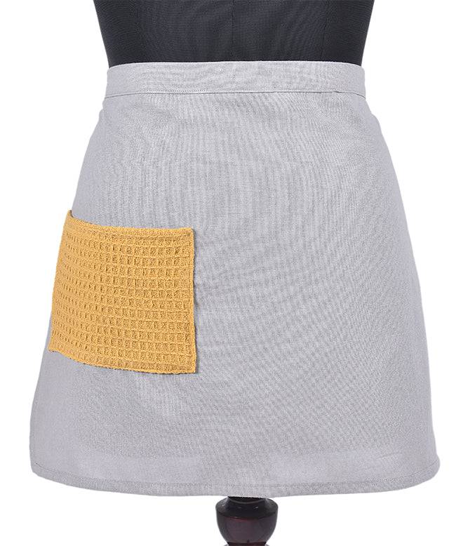 Culinary Companions - Chic Grey &amp; Ochre Waist Apron - TGW