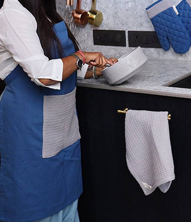 Culinary Companions - Chic Grey & Teal Apron - TGW