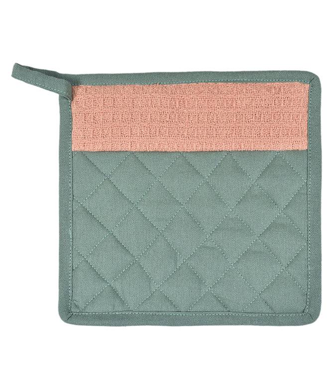 Culinary Companions - Sage Green & Rose Pink Glove & Pot holder combo - TGW