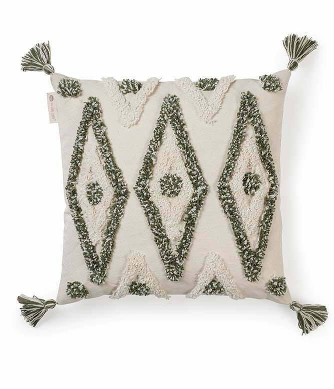 Dia Fleecy Cushion Cover (Olive) - TGW