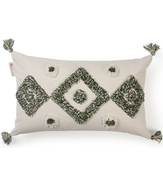 Dia Fleecy Lumbar Cushion Cover (Olive) - TGW