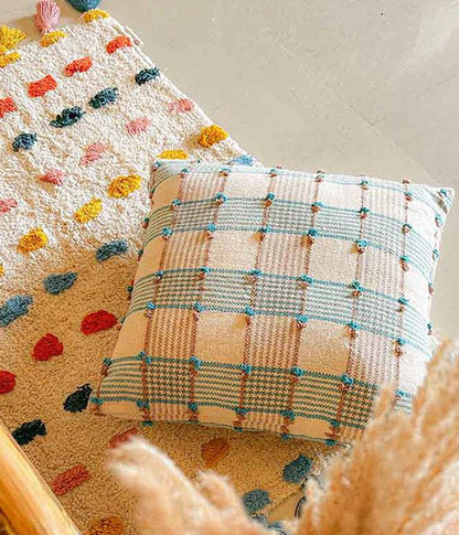 Loop story Teal Cushion Cover - TGW