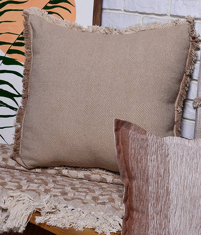 OMBRE FRINGY DUSKY VANILLA CUSHION - TGW