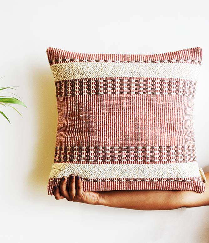 Playful Textured Stripes Cushion Cover - TGW