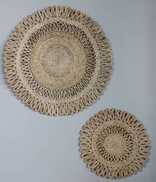 Round Handwoven Jute Wall Art - TGW