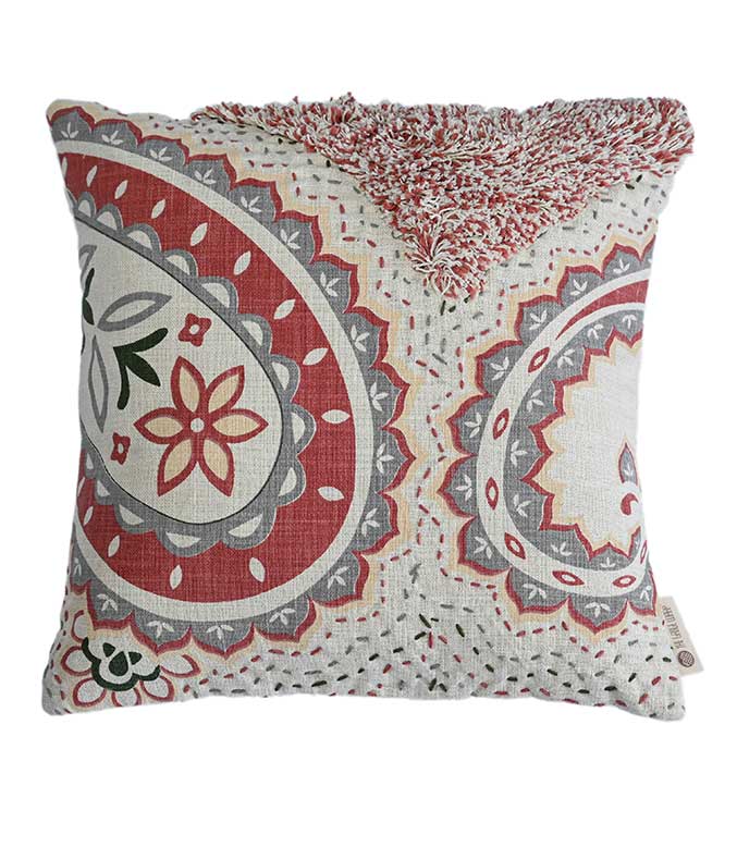 Ruhe Printed Shag Cushion Cover - TGW