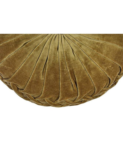 Rusched Golden Olive Round Cushion - TGW