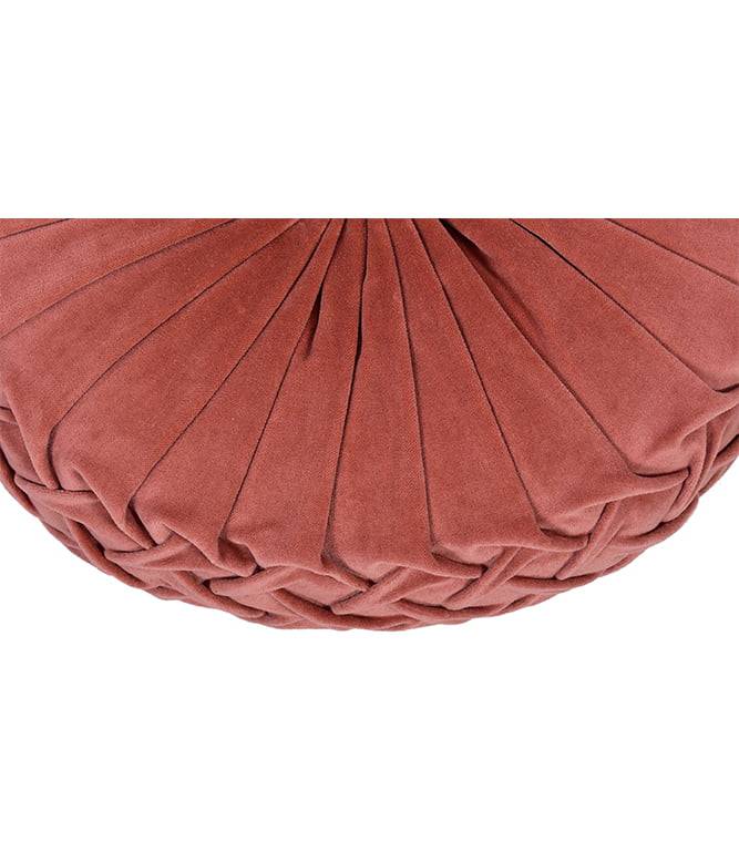 Rusched Rusty Pink Round Cushion - TGW