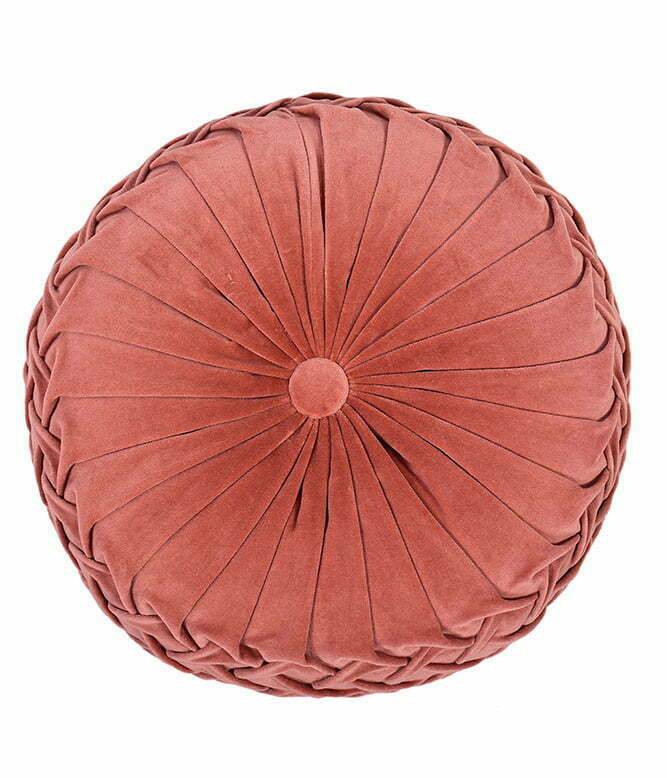 Rusched Rusty Pink Round Cushion - TGW