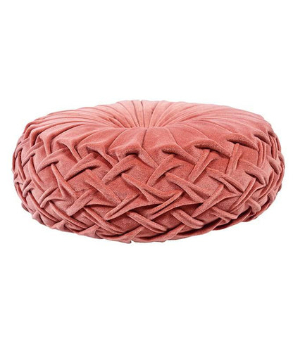 Rusched Rusty Pink Round Cushion - TGW