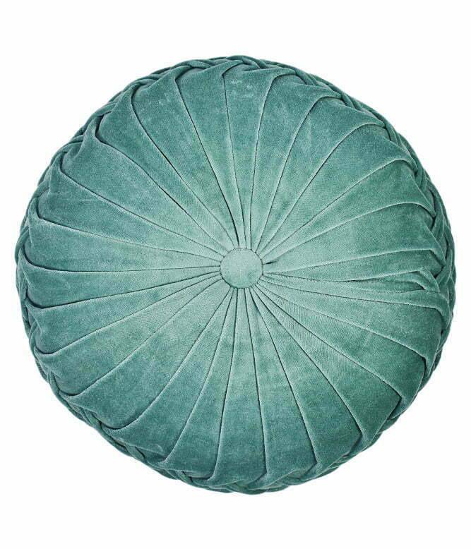 Rusched Sage Green Round Cushion - TGW