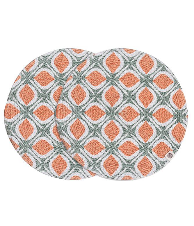 Sage Tangerine Round Mat- Set of 2 - TGW