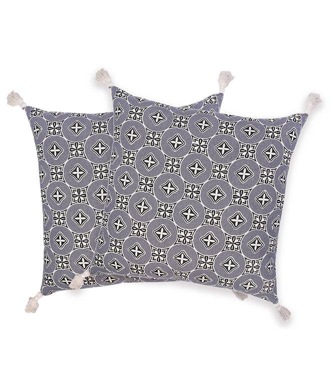 The Greige Warp 100% Cotton Cushion with Filling (Set of 2) - TGW