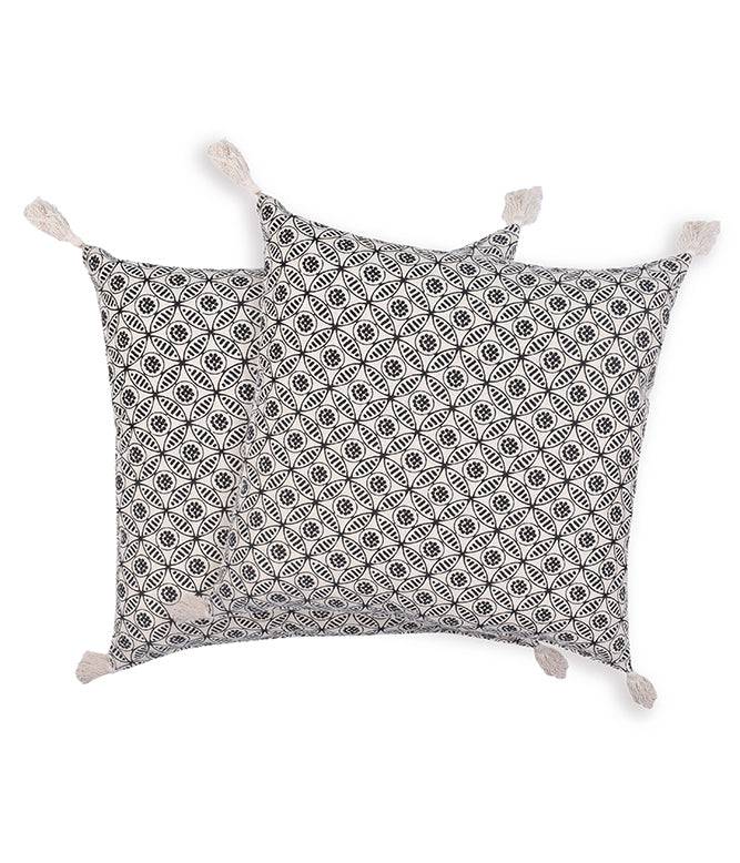 The Greige Warp 100% Cotton Cushion with Filling (Set of 2) - TGW