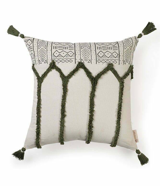 Vivacious Lines Tufted Plus Print Cushion Cover - TGW