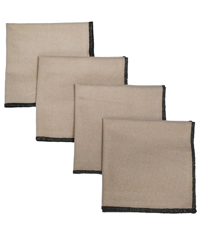 Willow Cotton Napkin Set of 4 (Mud Brown) - TGW