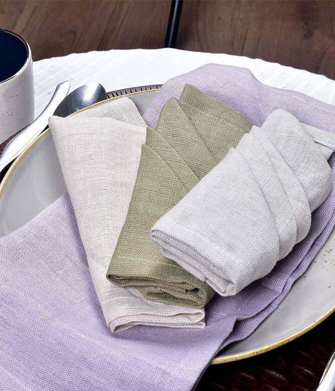 Willow Linen Napkin Set of 4 (Pallid Violet) - TGW