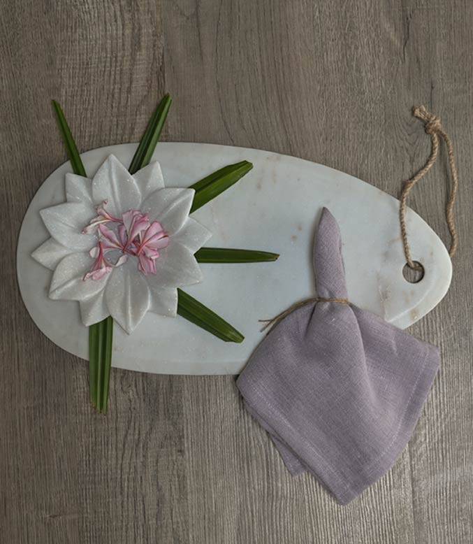 Willow Linen Napkin Set of 4 (Pallid Violet) - TGW