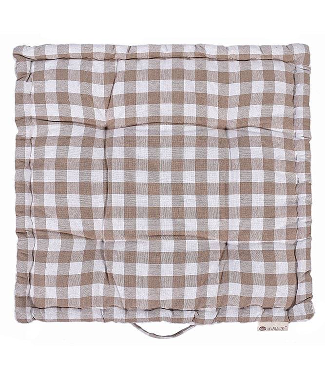 WOVEN BOLD CHECK FLOOR CUSHION - TGW
