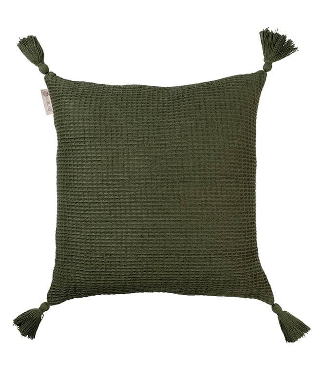 Woven Waffle Cushion Cover (Olive) - TGW