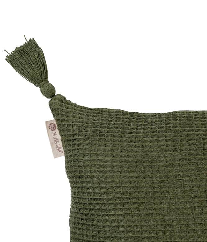 Woven Waffle Cushion Cover (Olive) - TGW