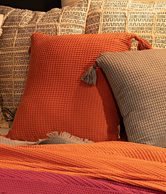 Woven Waffle Cushion Cover (Orange Peel) - TGW