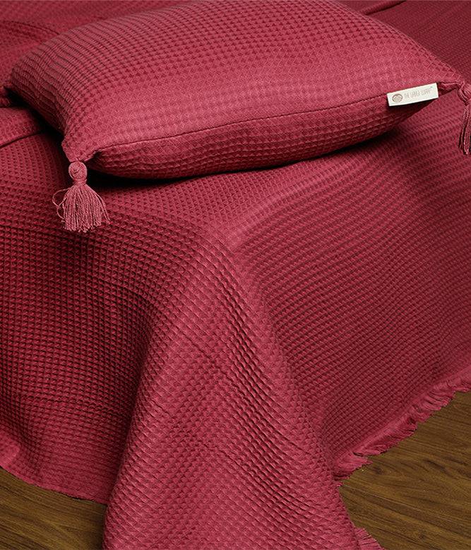Woven Waffle Cushion Cover (Purple) - TGW
